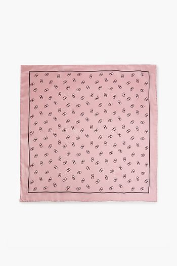 VALENTINO Logo-print silk-twill scarf