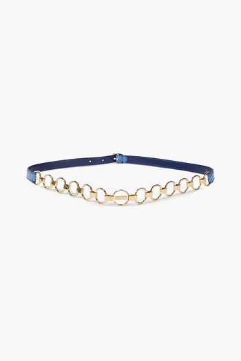 EMILIO PUCCI Embellished lizard-effect leather belt