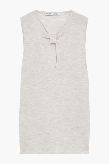 AUTUMN CASHMERE Knotted mélange cashmere top