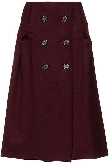 MAISON MARGIELA Brushed wool-blend felt midi wrap skirt