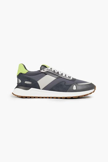 MICHAEL KORS Color-block suede and shell sneakers