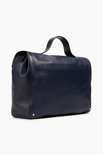VALENTINO GARAVANI Studded color-block leather briefcase
