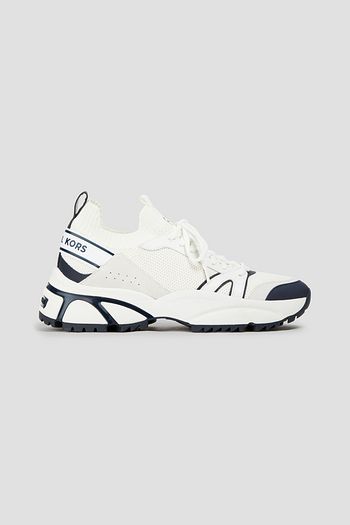 MICHAEL KORS Knitted, suede and leather sneakers