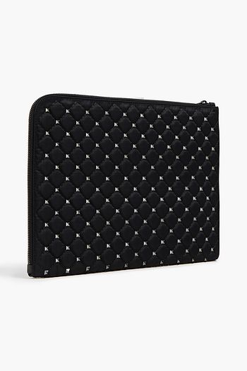 VALENTINO GARAVANI Rockstud Spike quilted twill document case