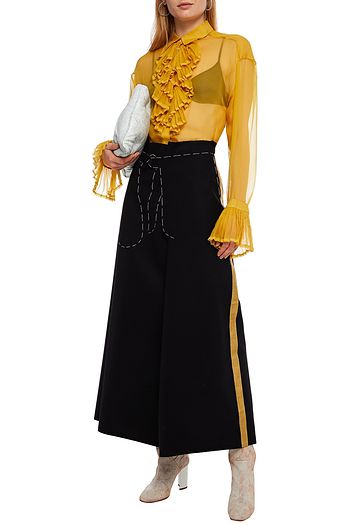 MAISON MARGIELA Embroidered wool-felt maxi skirt