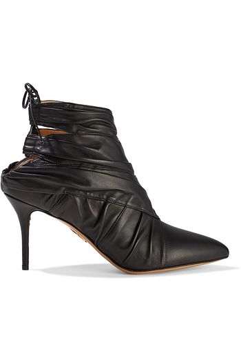 CHARLOTTE OLYMPIA Cutout pleated leather ankle boots