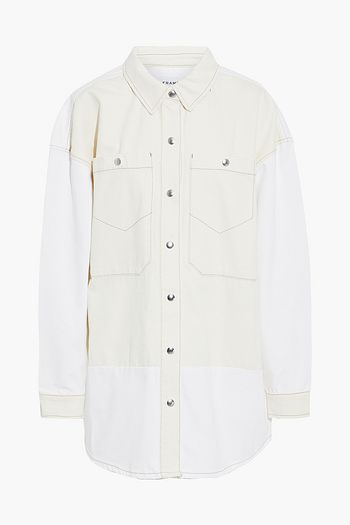 FRAME Oversized two-tone denim jacket