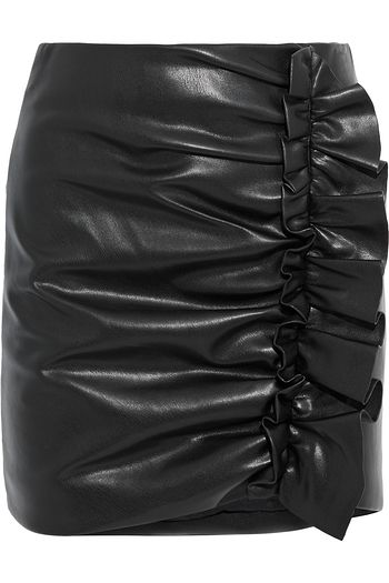 JONATHAN SIMKHAI Lola ruffled vegan leather mini skirt