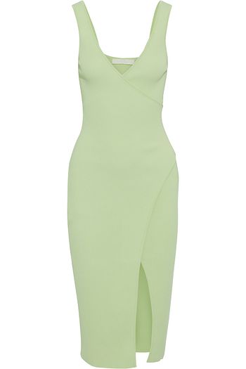 JONATHAN SIMKHAI Milani wrap-effect neon ribbed jersey mini dress