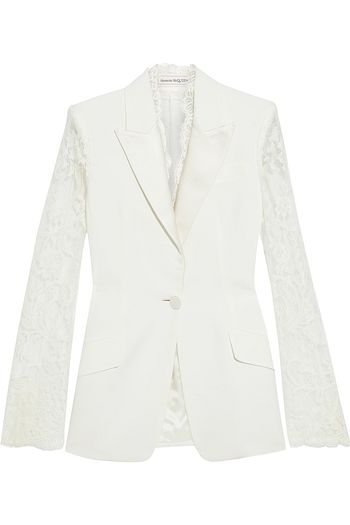 ALEXANDER MCQUEEN Blazer aus Crêpe mit Spitzeneinsätzen