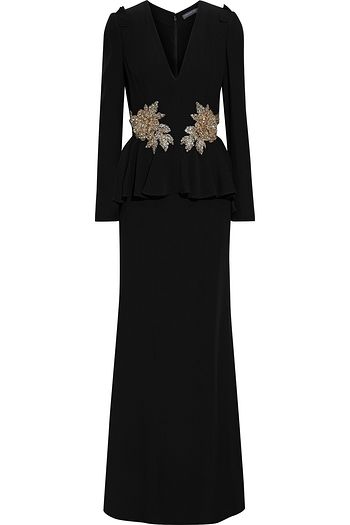 ALEXANDER MCQUEEN Embellished crepe peplum gown