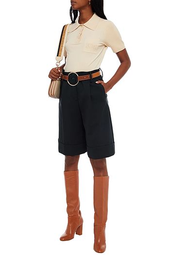 SEE BY CHLOÉ Pleated cotton-blend crepe shorts