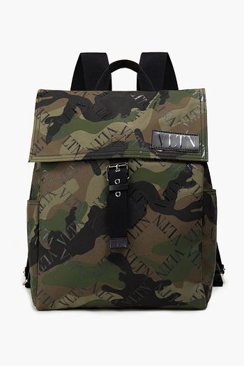 VALENTINO GARAVANI Printed cotton-blend canvas backpack
