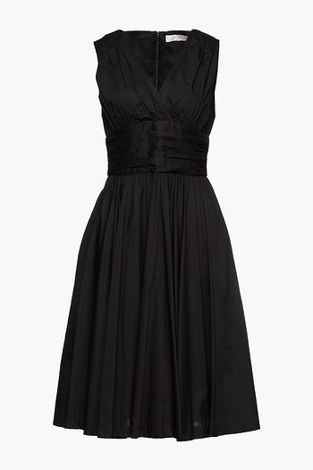 MICHAEL MICHAEL KORS Ruched gathered cotton-blend midi dress