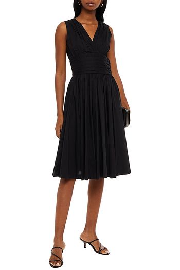 MICHAEL MICHAEL KORS Ruched gathered cotton-blend midi dress