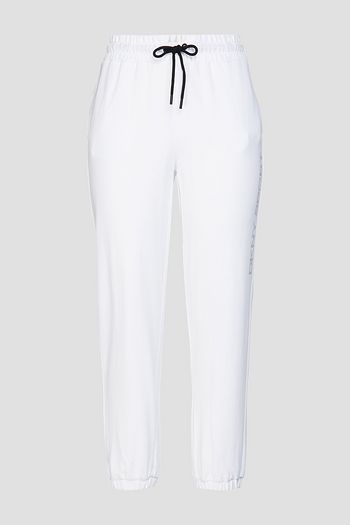 DKNY Crystal-embellished French cotton-terry track pants