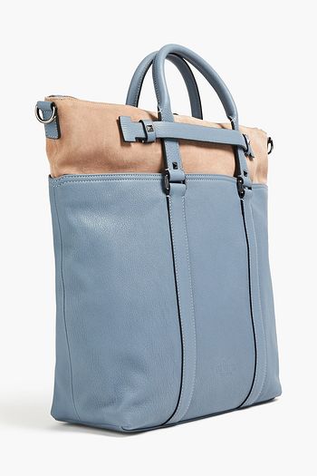 VALENTINO GARAVANI Suede and pebbled-leather tote