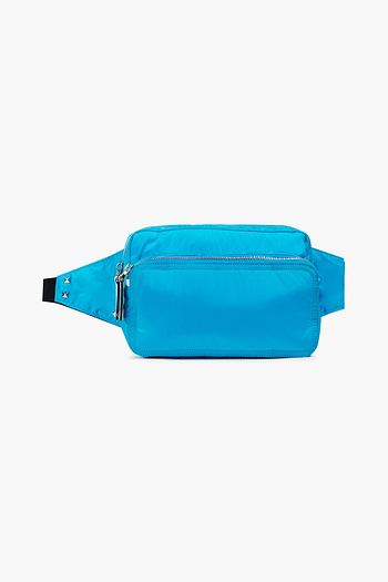 VALENTINO GARAVANI Leather-trimmed studded shell belt bag