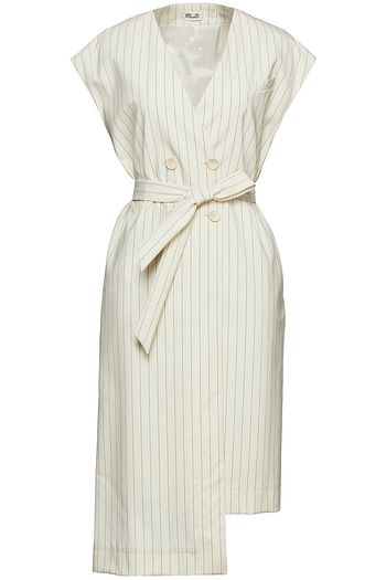 BAUM UND PFERDGARTEN Aolany pinstriped woven midi wrap dress