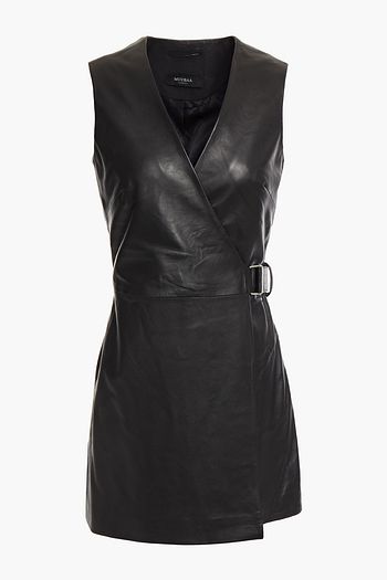 MUUBAA Leather mini wrap dress