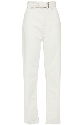 MAISON MARGIELA Belted high-rise tapered jeans
