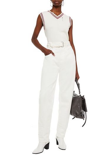 MAISON MARGIELA Belted high-rise tapered jeans