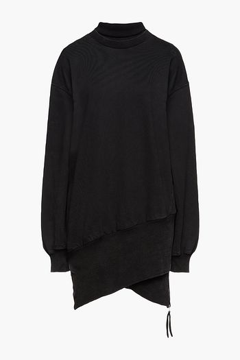 RETROFÊTE Desreen French cotton-terry turtleneck mini dress