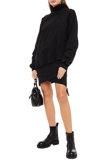 RETROFÊTE Desreen French cotton-terry turtleneck mini dress