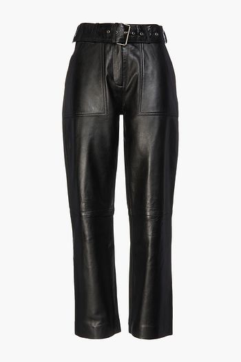 MUUBAA Belted leather straight-leg pants