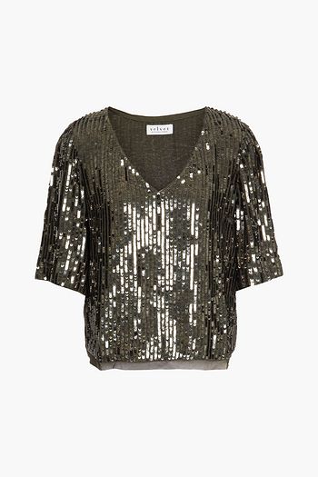 VELVET BY GRAHAM & SPENCER Karen sequined georgette top