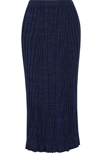 JONATHAN SIMKHAI Mélange ribbed-knit midi skirt