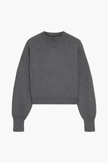 FRAME Cropped cotton-blend sweater