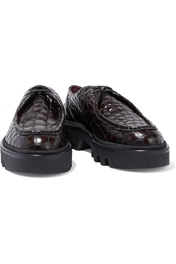 DRIES VAN NOTEN Croc-effect leather brogues