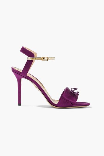 CHARLOTTE OLYMPIA Bow-embellished pleated satin sandals