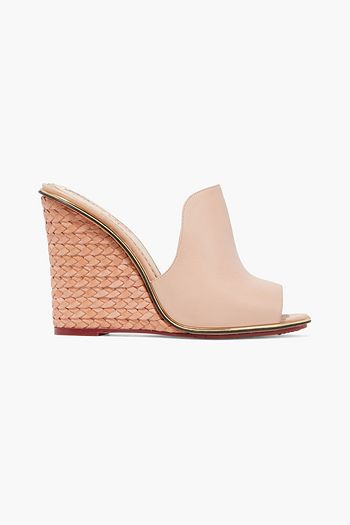 CHARLOTTE OLYMPIA Gail leather wedge mules
