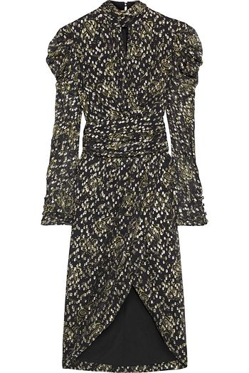 JONATHAN SIMKHAI Reyna wrap-effect printed fil coupé silk-blend dress
