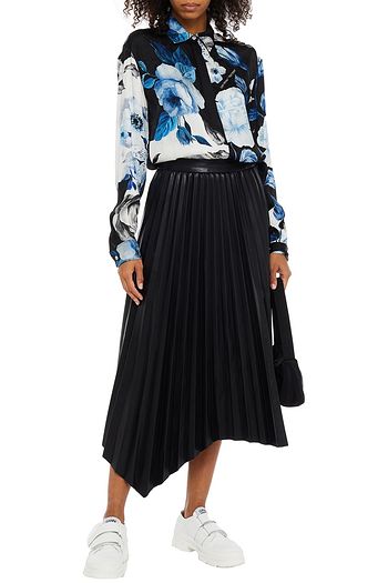 OFF-WHITE™ Floral-print silk-satin jacquard shirt