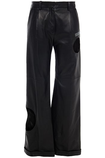 OFF-WHITE™ Cutout printed leather wide-leg pants
