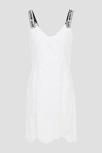 OFF-WHITE™ Embroidered cotton-blend broderie anglaise mini dress