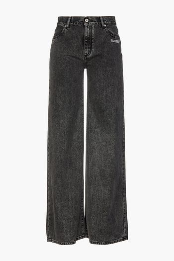 OFF-WHITE™ Faded high-rise wide-leg jeans