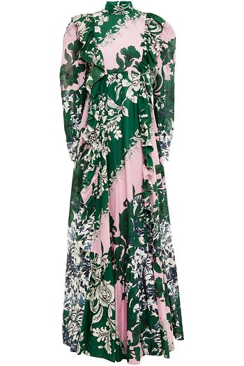 ERDEM Darna ruffled floral-print cotton and linen-blend gown