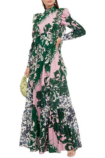 ERDEM Darna ruffled floral-print cotton and linen-blend gown