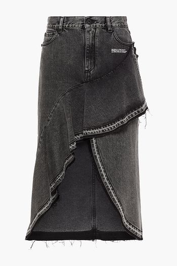 OFF-WHITE™ Ruffled denim mini skirt