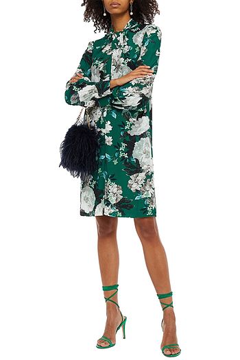 ERDEM Michela twist-front floral-print crepe dress