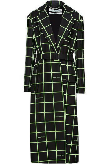 OFF-WHITE™ Flocked checked twill coat