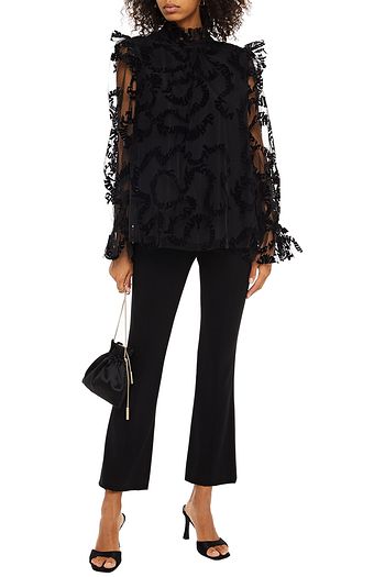 ZIMMERMANN The Flower Hunter appliquéd tulle blouse