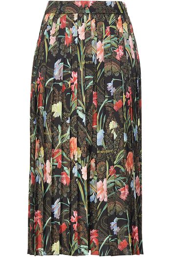 OFF-WHITE™ Pleated floral-print crepe de chine culottes