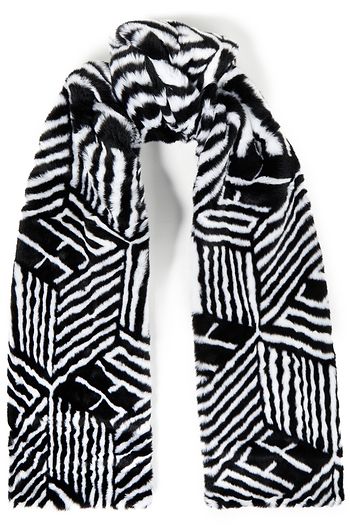 OFF-WHITE™ Printed faux fur scarf