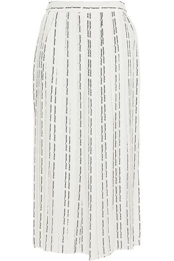 OFF-WHITE™ Pleated printed crepe de chine culottes