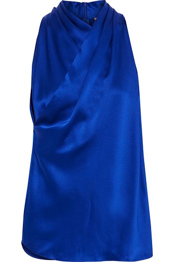 ADAM LIPPES Draped silk-charmeuse top